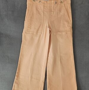Anthropologie Pilcro The Kit High Rise Crop Pants Size 27 Coral Casual Wide Leg